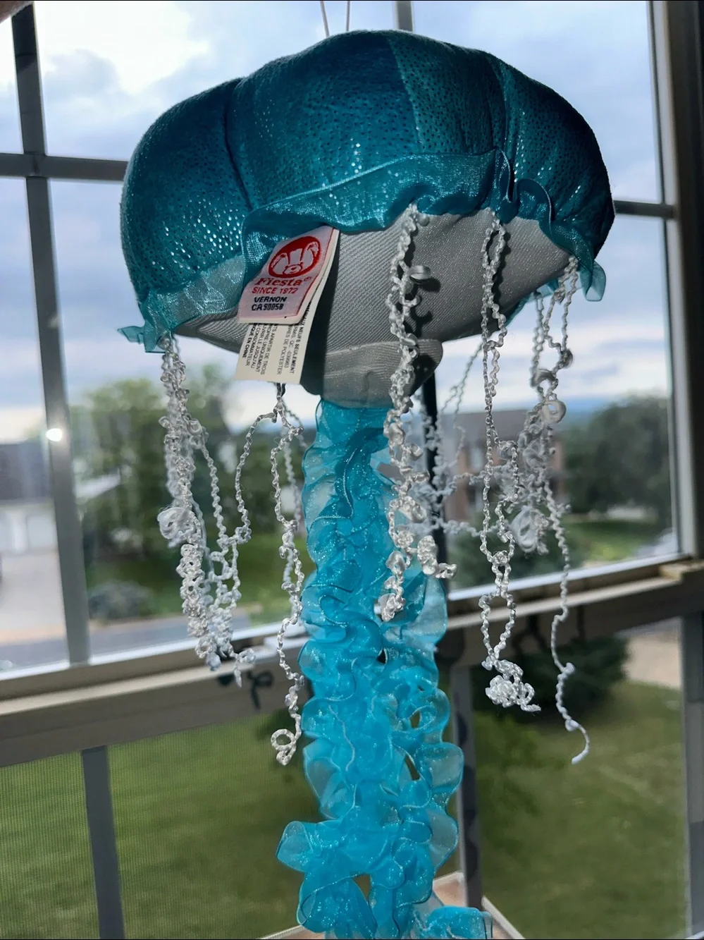 Rare Fiesta Teal Plush Jellyfish Hanging Ornament
